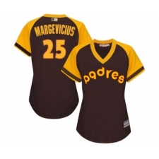 Women's San Diego Padres #25 Nick Margevicius Authentic Brown Alternate Cooperstown Cool Base Baseball Player Jersey