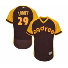 Men's San Diego Padres #29 Dinelson Lamet Brown Alternate Cooperstown Authentic Collection Flex Base Baseball Player Jersey