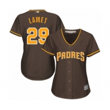 Women's San Diego Padres #29 Dinelson Lamet Authentic Brown Alternate Cool Base Baseball Player Jersey