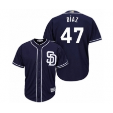Youth San Diego Padres #47 Miguel Diaz Authentic Navy Blue Alternate 1 Cool Base Baseball Player Jersey