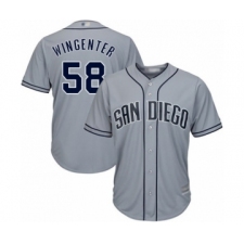Men's San Diego Padres #58 Trey Wingenter Authentic Grey Road Cool Base Baseball Player Jersey