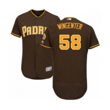 Men's San Diego Padres #58 Trey Wingenter Brown Alternate Flex Base Authentic Collection Baseball Player Jersey