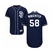Men's San Diego Padres #58 Trey Wingenter Navy Blue Alternate Flex Base Authentic Collection Baseball Player Jersey