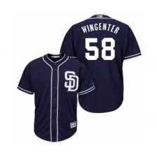 Youth San Diego Padres #58 Trey Wingenter Authentic Navy Blue Alternate 1 Cool Base Baseball Player Jersey