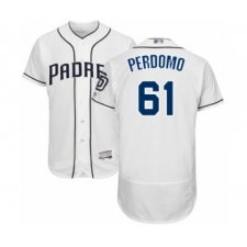 Men's San Diego Padres #61 Luis Perdomo White Home Flex Base Authentic Collection Baseball Player Jersey