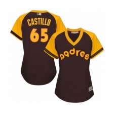 Women's San Diego Padres #65 Jose Castillo Authentic Brown Alternate Cooperstown Cool Base Baseball Player Jersey