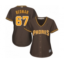 Women's San Diego Padres #67 David Bednar Authentic Brown Alternate Cool Base Baseball Player Jersey