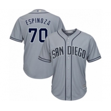 Women's San Diego Padres #70 Anderson Espinoza Authentic Grey Road Cool Base Baseball Player Jersey
