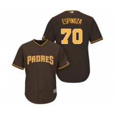 Youth San Diego Padres #70 Anderson Espinoza Authentic Brown Alternate Cool Base Baseball Player Jersey