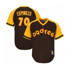 Youth San Diego Padres #70 Anderson Espinoza Authentic Brown Alternate Cooperstown Cool Base Baseball Player Jersey