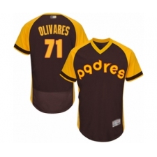 Men's San Diego Padres #71 Edward Olivares Brown Alternate Cooperstown Authentic Collection Flex Base Baseball Player Jersey