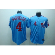 Mitchell and Ness Expos #4 Delino Deshields Blue Stitched Throwback Baseball Jersey