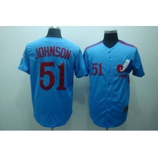 Mitchell and Ness Expos #51 Randy Johnson Blue Stitched Throwback Baseball Jersey