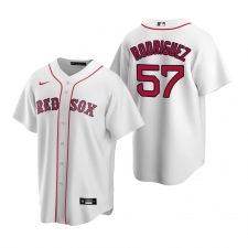 Men's Nike Boston Red Sox #57 Eduardo Rodriguez White Home Stitched Baseball Jersey
