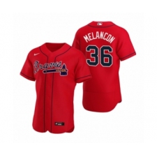Men's Atlanta Braves #36 Mark Melancon Nike Red Authentic 2020 Alternate Jersey