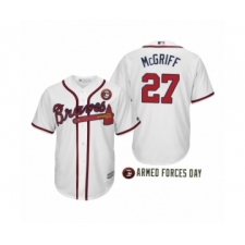 Men's 2019 Armed Forces Day Fred McGriff #27 Atlanta Braves White Jersey