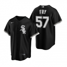 Men's Nike Chicago White Sox #57 Jace Fry Black Alternate Stitched Baseball Jersey