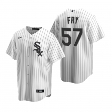 Men's Nike Chicago White Sox #57 Jace Fry White Home Stitched Baseball Jersey