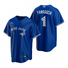 Men's Nike Toronto Blue Jays #1 Shun Yamaguchi Royal Alternate Stitched Baseball Jersey