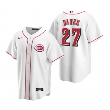 Men's Nike Cincinnati Reds #27 Trevor Bauer White Home Stitched Baseball Jersey