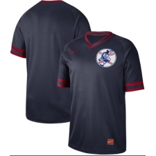 Men's Nike Cleveland Indians Blank Navy Authentic Cooperstown Collection Baseball Jersey