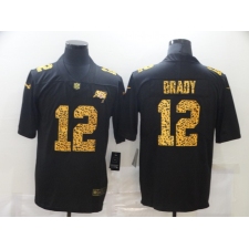 Men's Tampa Bay Buccaneers #12 Tom Brady Black Nike Leopard Print Limited Jersey