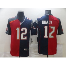 Men's Tampa Bay Buccaneers #12 Tom Brady Blue Red Limited Split Fashion Football Jersey