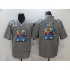 Men's Tampa Bay Buccaneers #12 Tom Brady Gray Rainbow Version Nike Limited Jersey