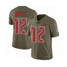 Men's Tampa Bay Buccaneers #12 Tom Brady Limited Olive 2017 Salute to Service Football Jersey