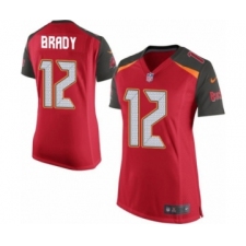 Women's Tampa Bay Buccaneers #12 Tom Brady Game Red Team Color Football Jersey