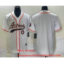 Men's Houston Astros Blank White Cool Base Stitched Baseball Jersey