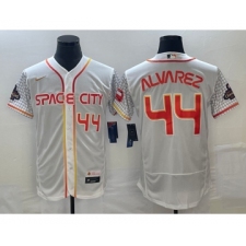 Men's Houston Astros #44 Yordan Alvarez Number White 2023 City Connect Flex Base Stitched Jersey1