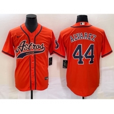 Men's Houston Astros #44 Yordan Alvarez Orange Cool Base Stitched Baseball Jersey