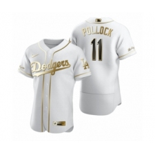 Men's Mlb Los Angeles Dodgers #11 A.J. Pollock Nike White Authentic Golden Edition Jersey