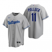 Men's Nike Los Angeles Dodgers #11 A.J. Pollock Gray Road Stitched Baseball Jersey