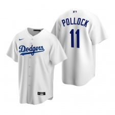 Men's Nike Los Angeles Dodgers #11 A.J. Pollock White Home Stitched Baseball Jersey