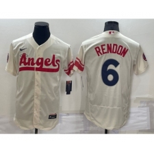 Men's Los Angeles Angels #6 Anthony Rendon Cream 2022 City Connect Flex Base Stitched Jersey