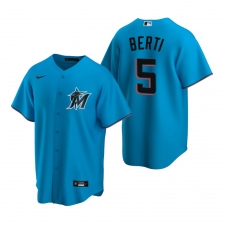 Men's Nike Miami Marlins #5 Jon Berti Blue Alternate Stitched Baseball Jersey