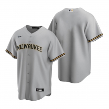 Men's Nike Milwaukee Brewers Blank Gray Road Stitched Baseball Jersey