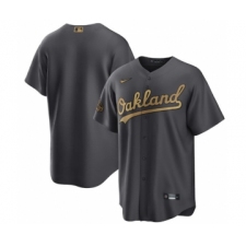 Men's Oakland Athletics Blank Charcoal 2022 All-Star Cool Base Stitched Baseball Jersey