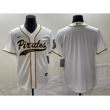 Men's Pittsburgh Pirates Blank White Cool Base Stitched Baseball Jersey