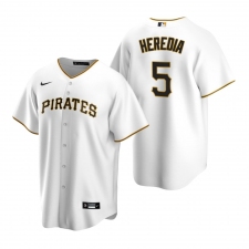Men's Nike Pittsburgh Pirates #5 Guillermo Heredia White Home Stitched Baseball Jersey
