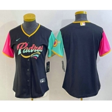 Women's San Diego Padres Blank Black 2022 City Connect Cool Base Stitched Jersey