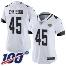 Women's Jacksonville Jaguars #45 K'Lavon Chaisson White Stitched NFL 100th Season Vapor Untouchable Limited Jersey