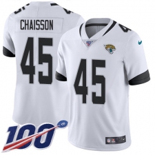 Youth Jacksonville Jaguars #45 K'Lavon Chaisson White Stitched NFL 100th Season Vapor Untouchable Limited Jersey