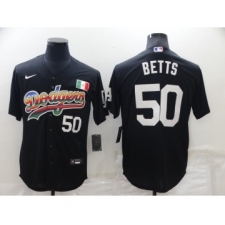 Men's Los Angeles Dodgers #50 Mookie Betts Black Mexico Cool Base Nike Jersey