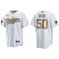Men's Los Angeles Dodgers #50 Mookie Betts White 2022 All-Star Cool Base Stitched Baseball Jersey