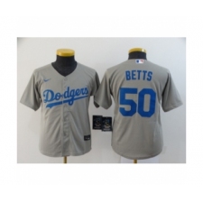 Youth Los Angeles Dodgers #50 Mookie Betts Royal Gray 2020 Cool Base Jersey