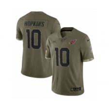 Men's Arizona Cardinals #10 DeAndre Hopkins 2022 Olive Salute To Service Limited Stitched Jersey