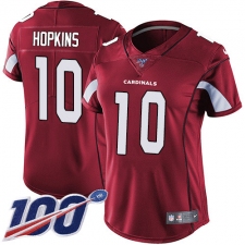 Women's Nike Arizona Cardinals #10 DeAndre Hopkins Red Team Color Stitched NFL 100th Season Vapor Untouchable Limited Jersey